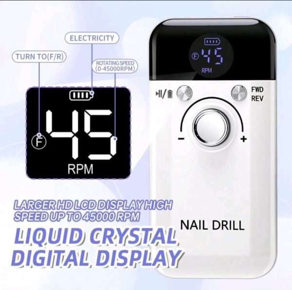 Portable Nail Drill 45000rpm - Image 2